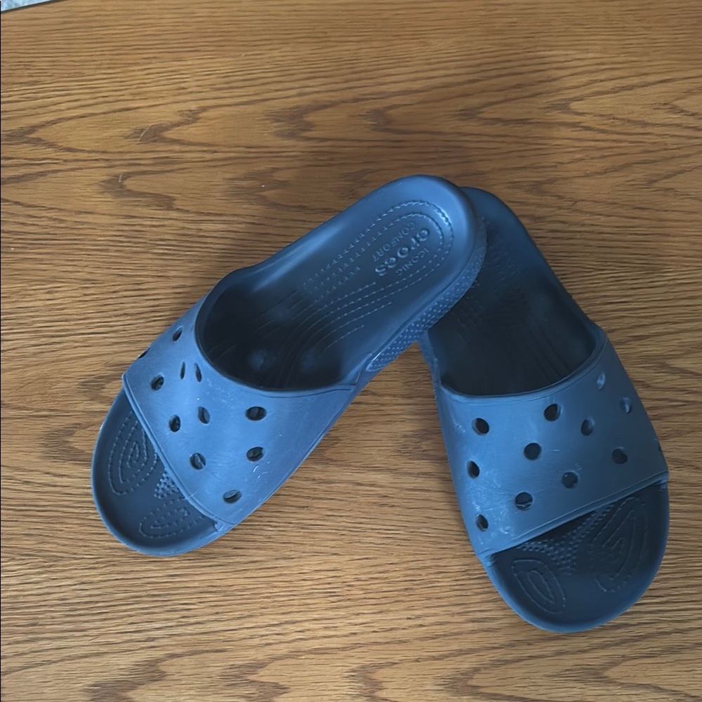 CROCS Blue Sandals with Perforated Design and Molded Footbed
